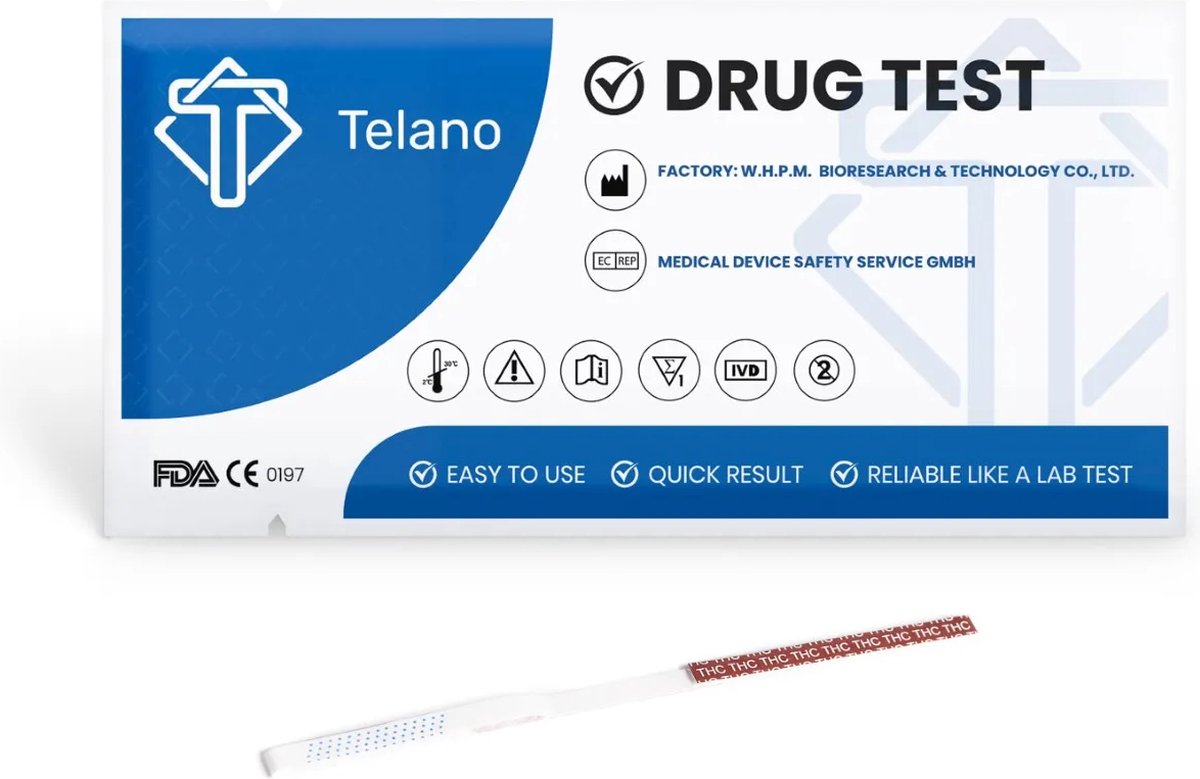 Goedkoopste Telano Drugstest 15 stuks Cannabis THC (Wiet Marihuana) Drugtesten Urine Strips