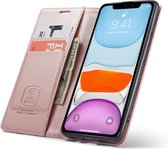 Hoesje Geschikt voor iPhone 12 Pro Max - Hoesje met Anti Skim Bescherming - Pasjes Bookcase - Roze