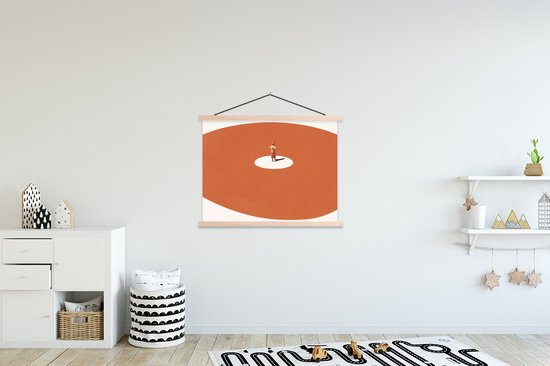 Porte-affiche avec affiche - Affiche scolaire - Homme - Vintage - Cercle - 120x90 cm - Lattes vierges