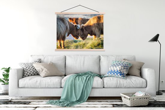 Scottish Highlanders in Dartmoor National Park affiche textielposter lattes vierges 120x90 cm