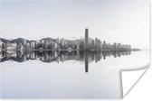 Hongkong skyline Poster 90x60 cm - Foto print op Poster (wanddecoratie woonkamer / slaapkamer)