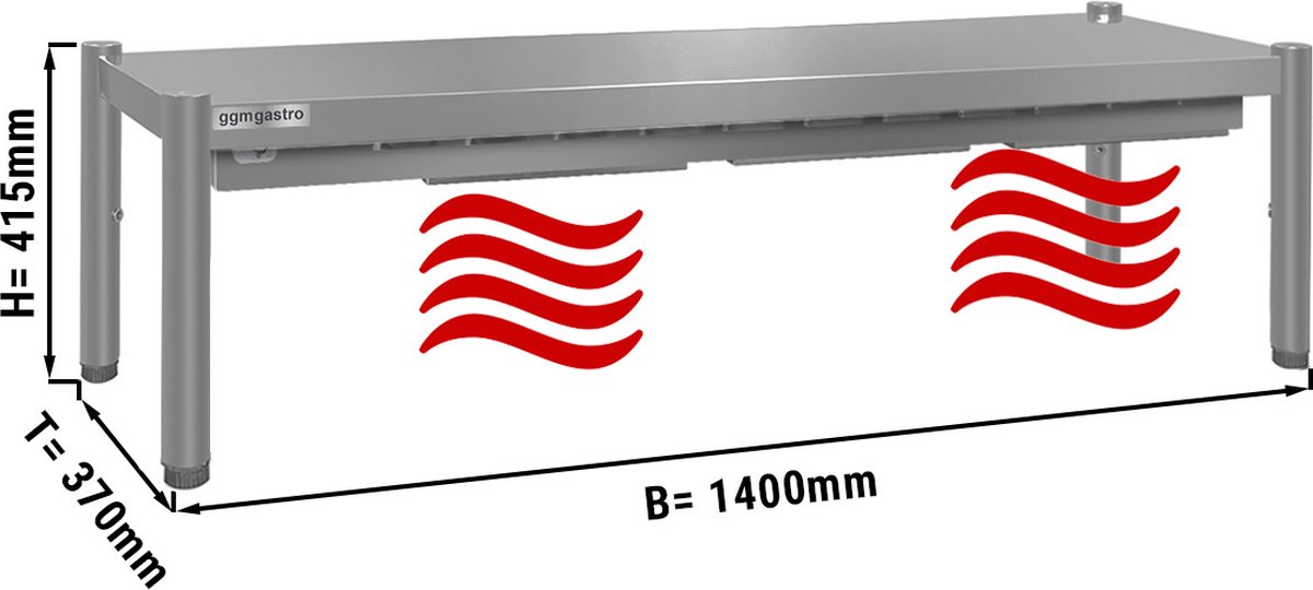 Warmtebrug ECO 1,4 m - met 1 etages - hoogte: 0,4 m | GGM Gastro