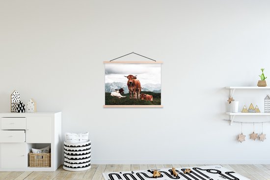 Porte-affiche avec affiche - Affiche scolaire - Animaux - Vache - Berg - 60x45 cm - Lattes vierges