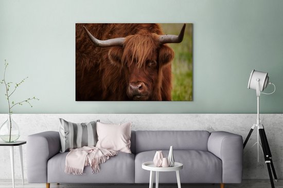 Tableau sur toile Scottish Highlander - Oranje - Animaux - 140x90 cm - Décoration murale