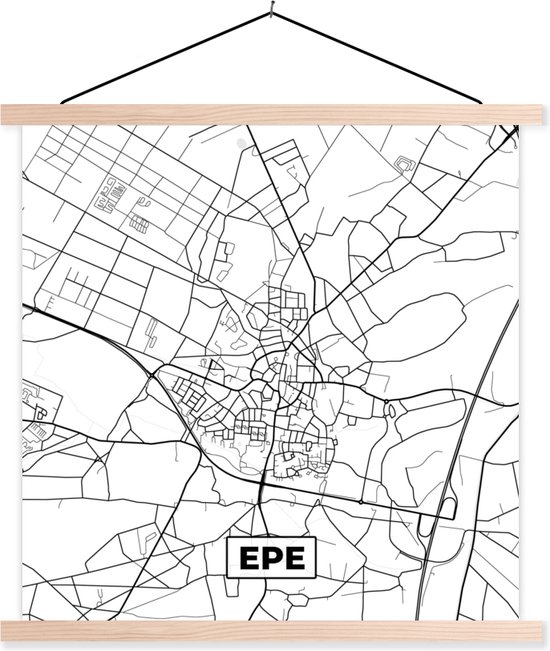 Porte-affiche avec affiche - Affiche scolaire - Epe - Carte - Carte - Plan de la ville - 40x40 cm - lattes vierges