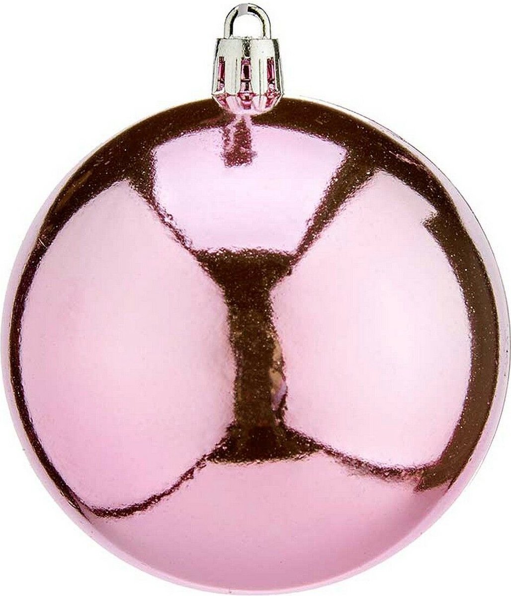 Kerstballen 16 Stuks Roze Plastic