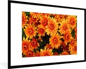 Fotolijst incl. Poster - Bloemen - Oranje - Chrysant - 90x60 cm - Posterlijst