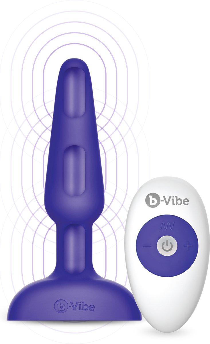 Goedkoopste B-Vibe - Trio Remote Control Butt Plug Paars
