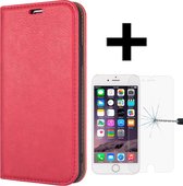 Rico Vitello Magnetische Wallet case Geschikt voor Apple iPhone 7/8 plus + screen protector kleur Rood