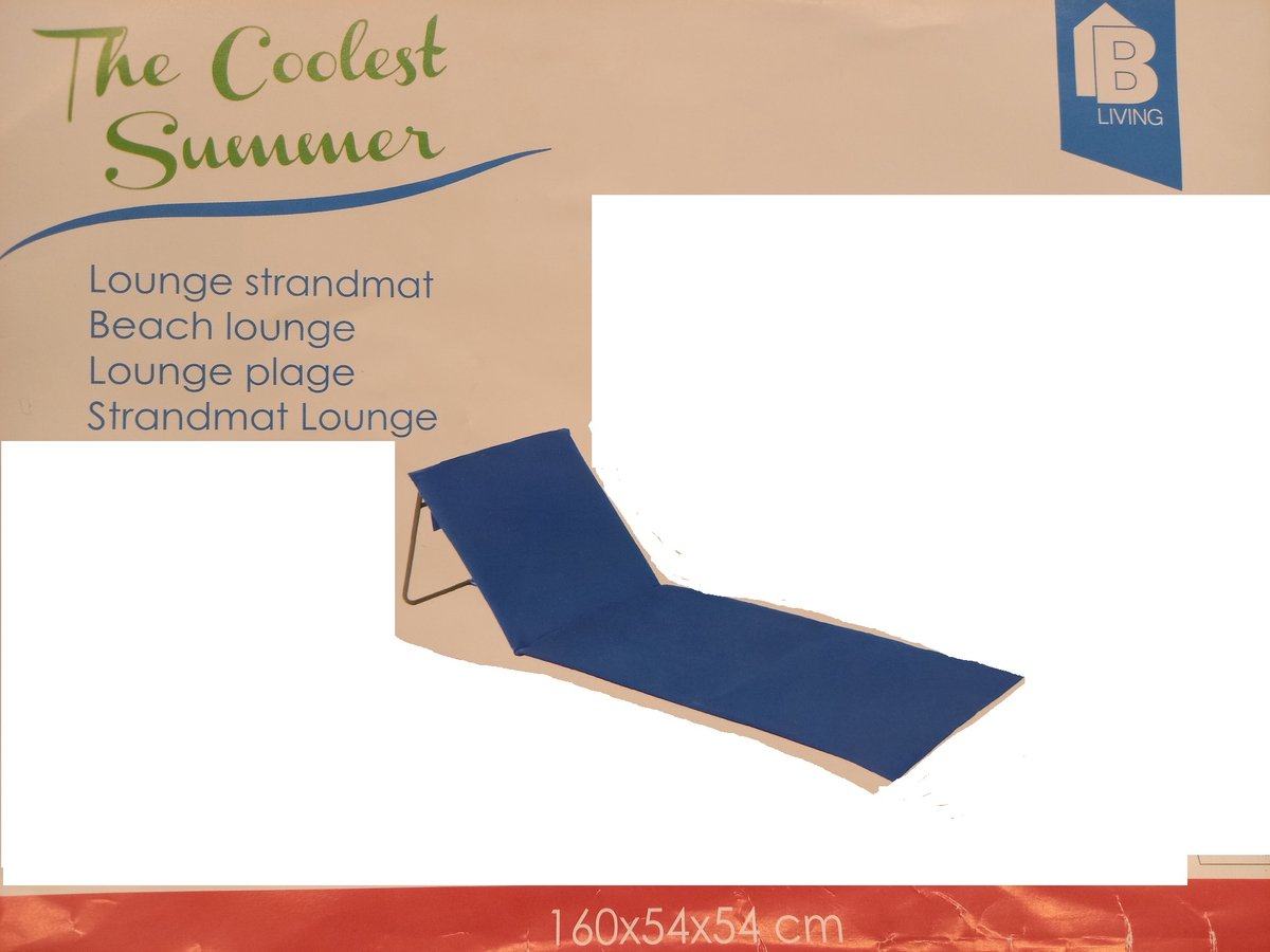 Lounge strandmat met verstelbare rug - BLAUW
