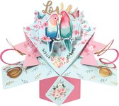 3D Pop-up wenskaart met envelop – Love Birds