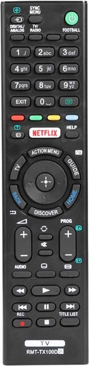 Afstandsbediening voor Sony Smart TV – RMT-TX100D - Universeel - Merkloos
