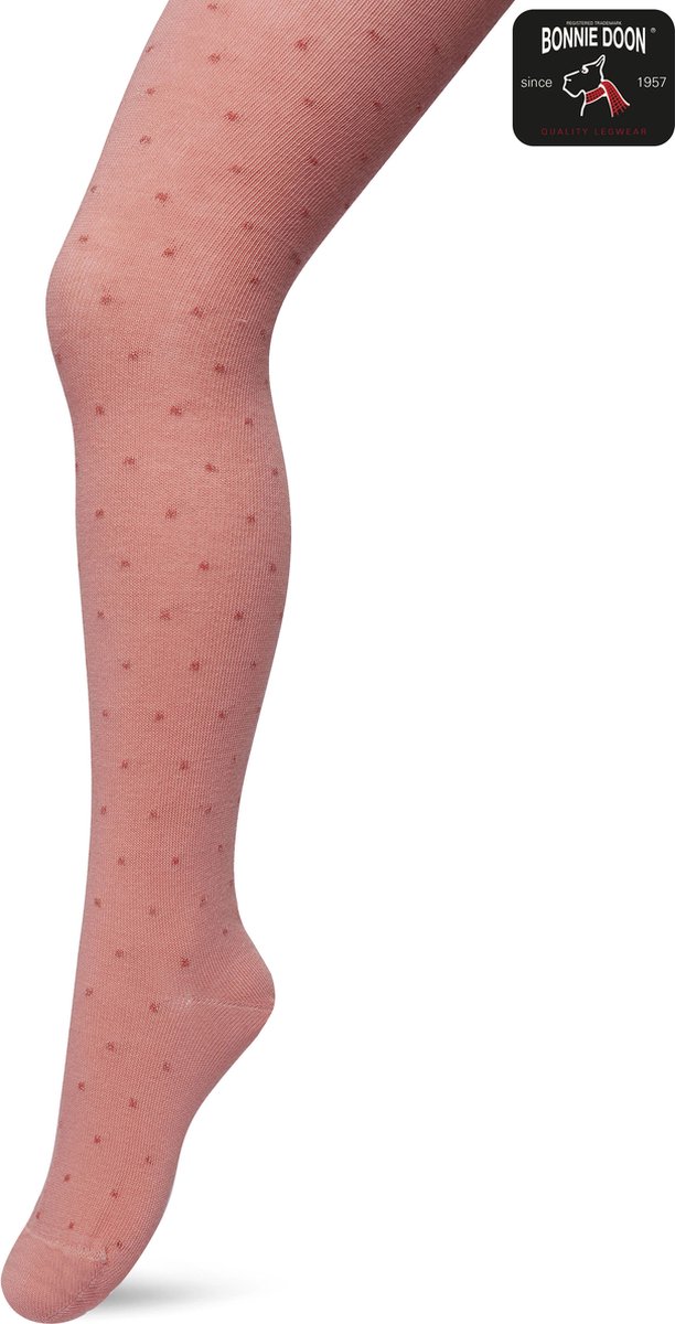 Bonnie Doon Bio Katoenen Maillot met Glitter Stipjes Meisjes Roze maat 140/158 M - Lurex Stippen - Biologisch Katoen - Uitstekend draagcomfort - Lurex Dots Tights - OEKO-TEX - Gladde Naden - Feestelijk - Lobster Bisque - BP213903.272