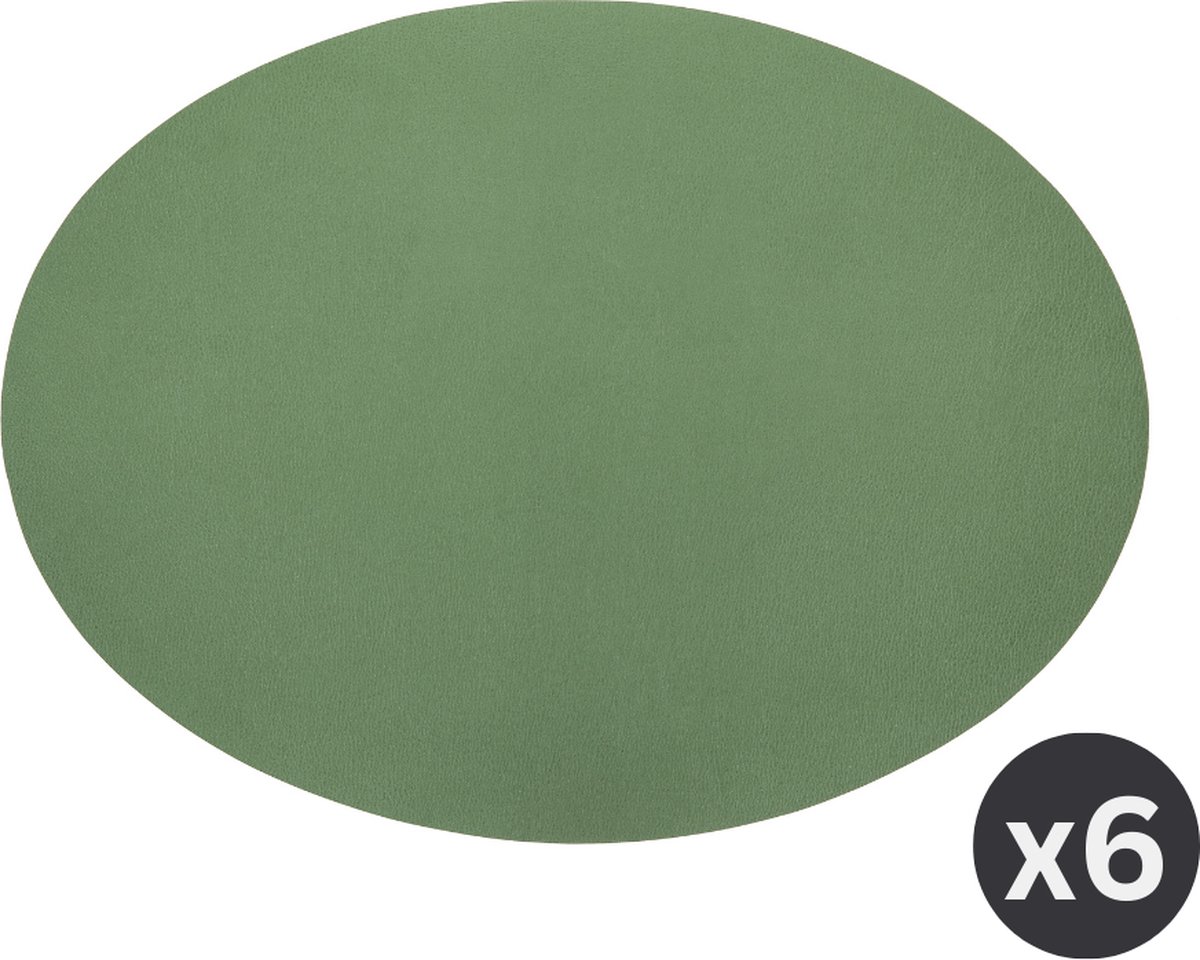 Placemat Togo ovaal - kunststof - SET/6 - dille - 33x45cm