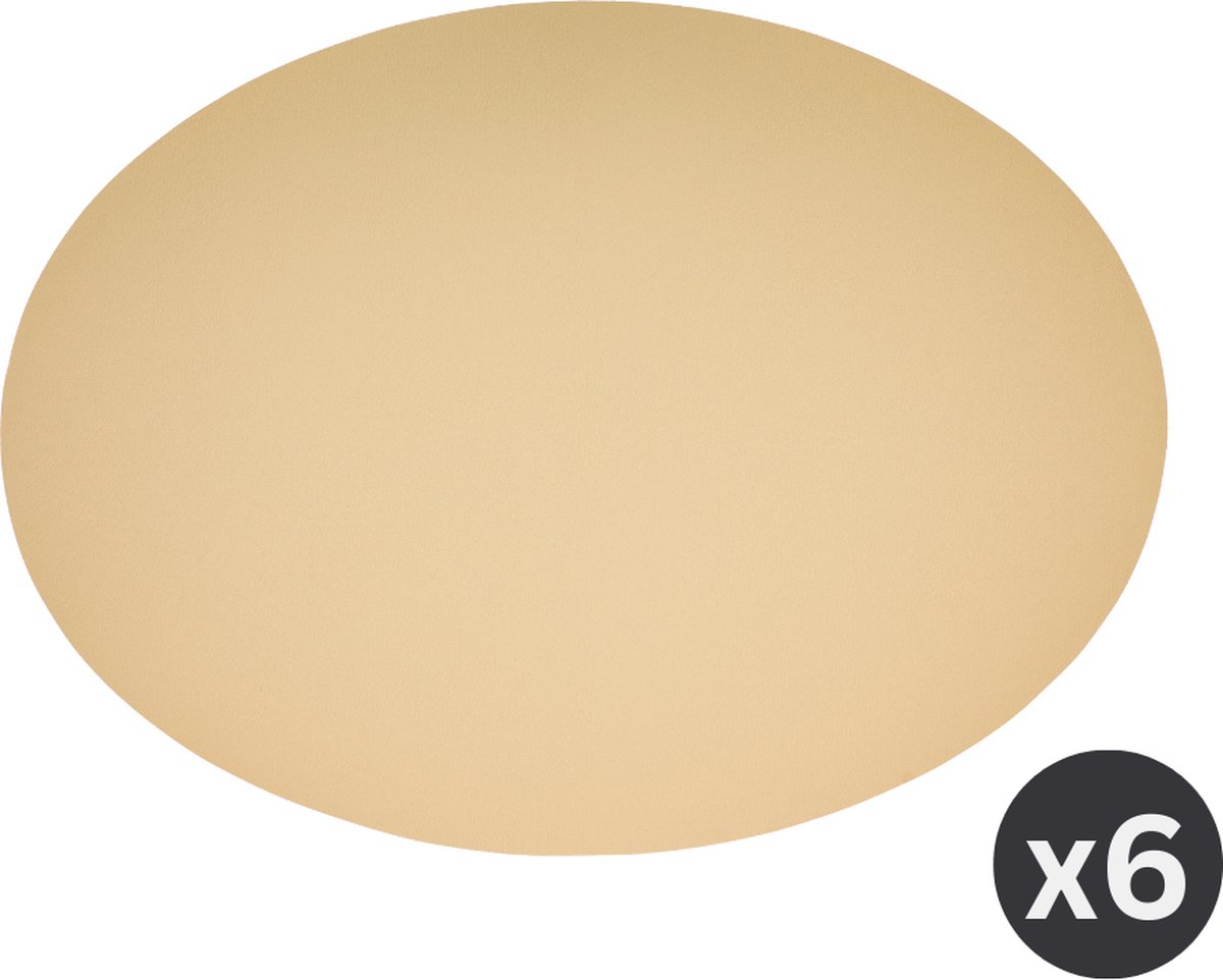 Placemat Togo ovaal - kunststof - SET/6 - zand - 33x45cm