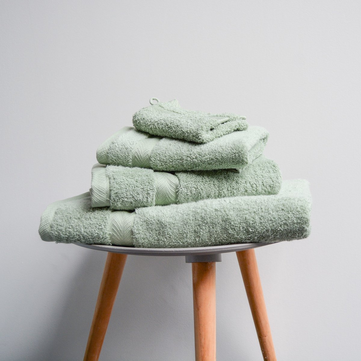 Biologische Handdoekenset - 50x100cm - 10 Stuks - 100% Katoen - GOTS & Vegan - Hotelkwaliteit - Lichtgroen - De Linde Home (Lichtgroen, 50x100 cm