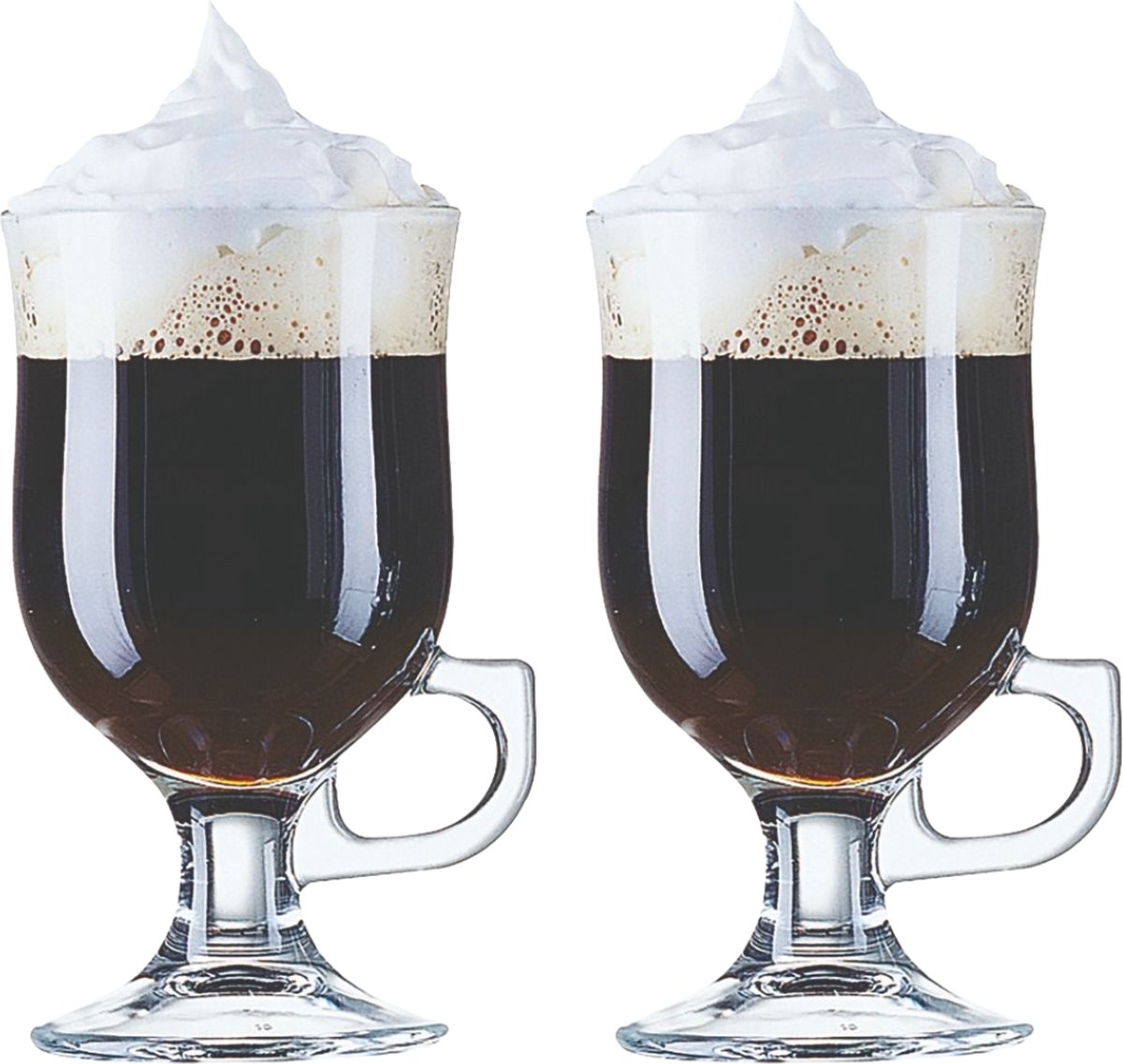 Pasabahce, Irish Coffee glazen set van 2, in de doos, ca. 230 cc inhoud, mok met handvat, mooi gevormd en elegant