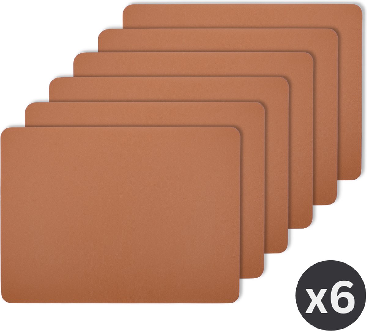 Placemat Togo - kunststof - SET/6 - peach caramel - 33x45cm