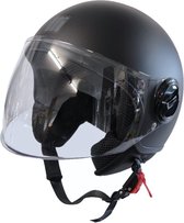 Batte Motocubo | casque jet avec visière externe | noir mat | taille S | scooter, mobylette, moto