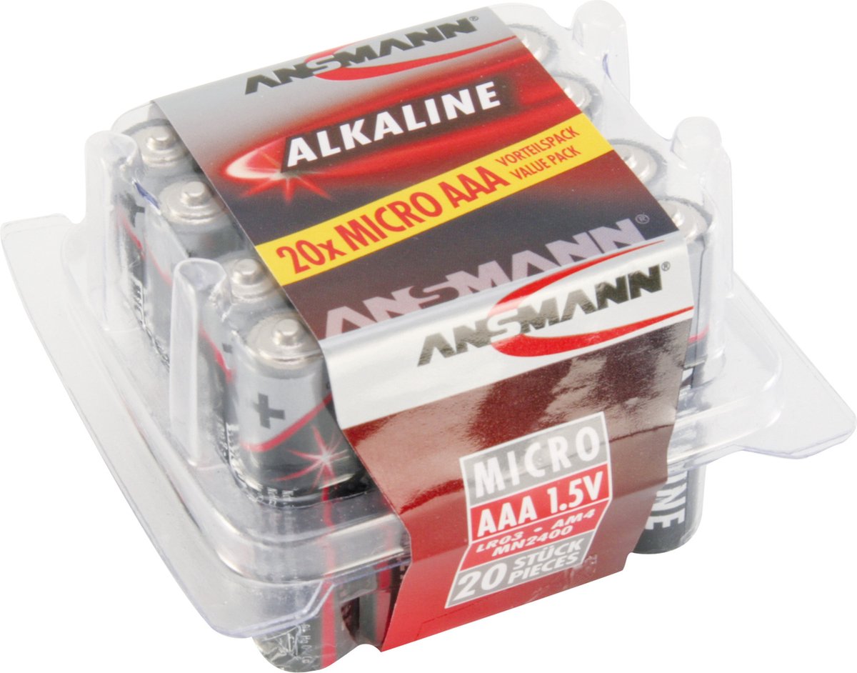 AAA batterij (potlood) Ansmann LR03 Red-Line Alkaline 1.5 V 20 stuk(s)