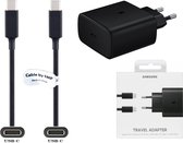 Snellader + 1,0m USB C kabel (3.1). 45W Super Fast Charger lader. PD oplader adapter geschikt voor o.a. Samsung Galaxy Note 10 plus +, S10 Lite, S20 Ultra, Tablet Tab S7, Tablet Tab S7 FE, Tablet Tab S7 Plus +