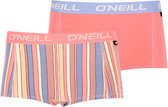 O'Neill dames boxershorts 2-pack - stripe peach - M