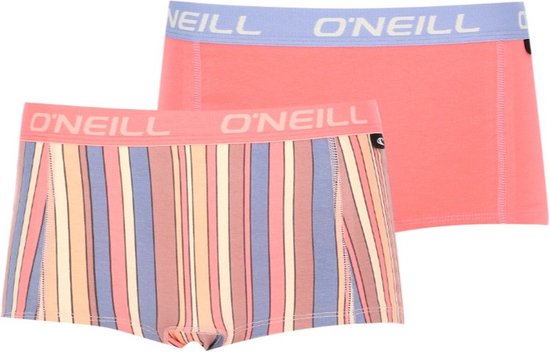 O'Neill dames boxershorts 2-pack - stripe peach - L
