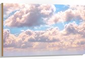 Hout - Sluierbewolking op Zonnige Dag - 105x70 cm - 9 mm dik - Foto op Hout (Met Ophangsysteem)