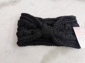 Zwarte wollen haarband met strik vooraan ideaal voor ieder kapsel