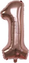 Ballon chiffre XL 1 - Or rose - Décoration de fête - 81 cm