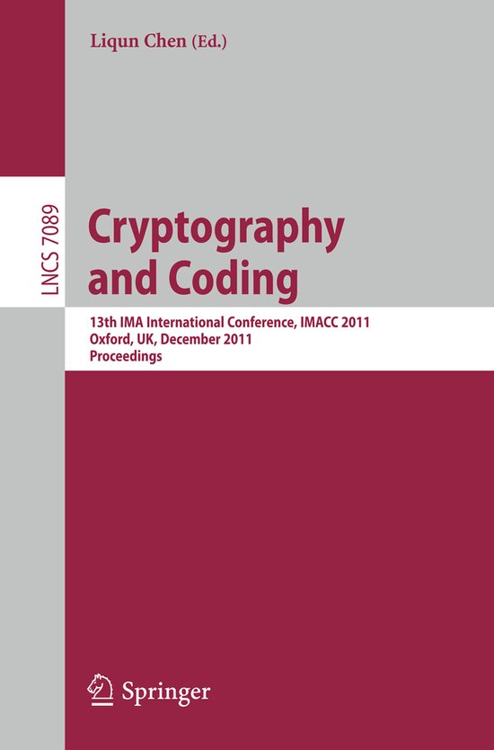 Cryptography and Coding - cover
