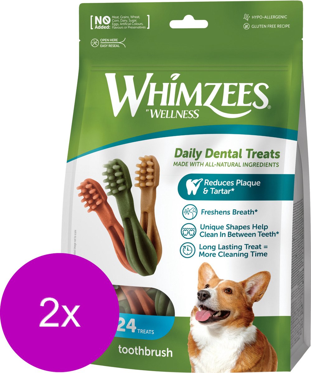 Whimzees Tandenborstel Small - Hondensnacks - 2 x 24x8.6 cm