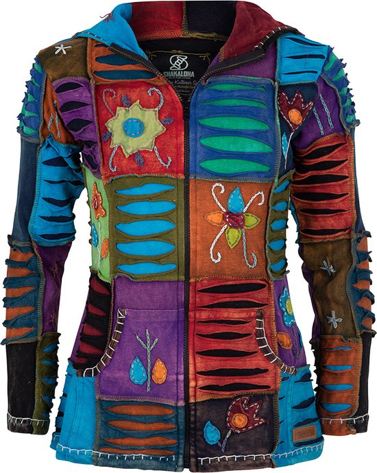 Dames Vest van Katoen zonder voering en vaste capuchon - SHAKALOHA - W Cotton Frizz Multi XL