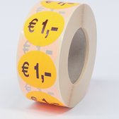 "1 euro" - Autocollants prix op rol - 1000 étiquettes - rond 35mm