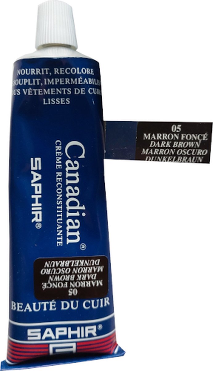 Saphir Canadian Schoencreme Tube - Donker Bruin - 75 ml (Schoenpoets - Schoensmeer)