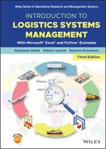 Boek "Introduction to Logistics Systems Management" met vrachtwagen, vliegtuig, trein, schip en vorkheftruck, met formules en een wereldkaart.