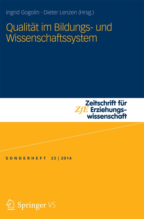 Zeitschrift für Erziehungswissenschaft - Sonderheft- Qualit ... - cover