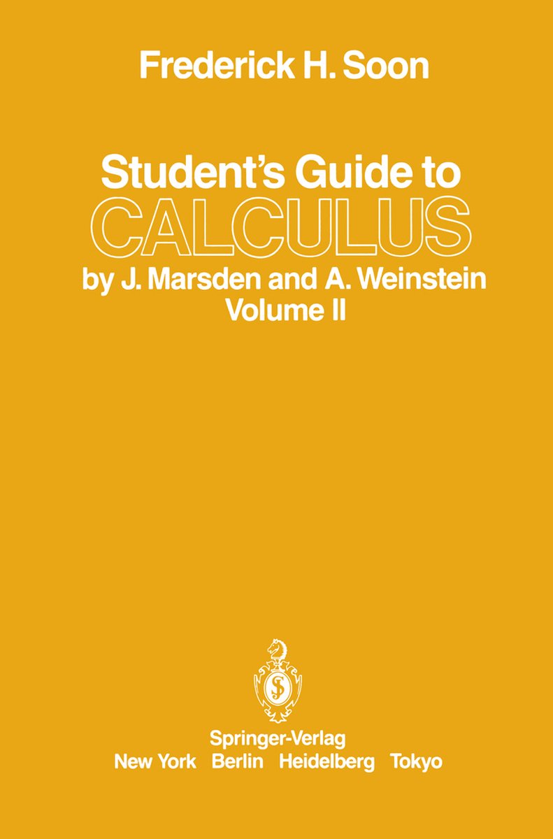 Omslag van Student's Guide to CALCULUS by J. Marsden and A. Weinstein II