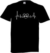 Grappig T-shirt - hartslag - heartbeat - dierenpootjes - pootjes - dierenliefde - dierenliefhebber - dieren - maat L