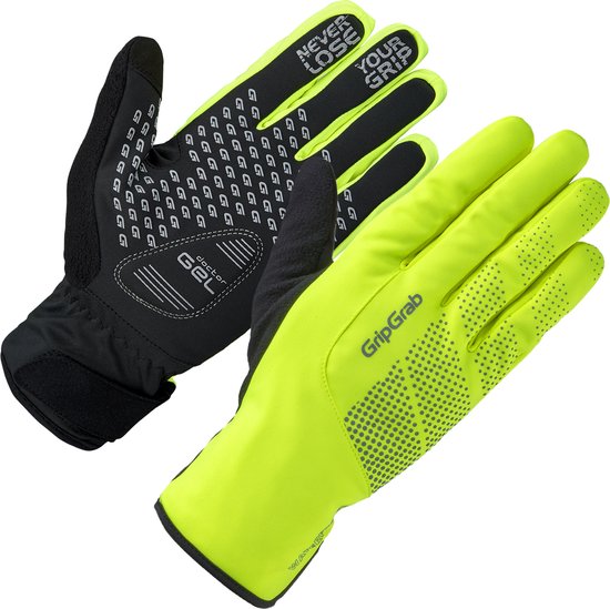 GripGrab - Ride Waterproof Winter Hi-Vis Fietshandschoenen Lange Vinger - Unisex - Geel Hi-Vis - Maat M