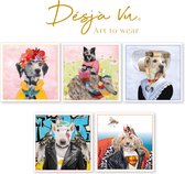 Desja Vu Dogs in Style set van 5 XL wenskaarten