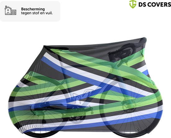FULL fietssok van DS COVERS - Indoor - Stofvrij - Ademend - Stretch fit - Universeel MTB of Racefiets - Striped van DS COVERS — afbeelding 2