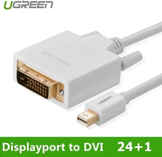 Mini Displayport DP to DVI 24+1 Cable Adapter 2M Wit