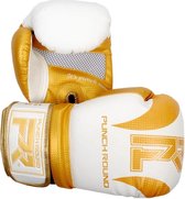 Punch Round (Kick)Bokshandschoenen SLAM Mat Carbon Wit Goud 8 OZ Bokshandschoenen