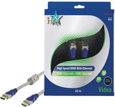 HQ - Câble HDMI haute vitesse 1.4 - 20 m - Gris / Bleu