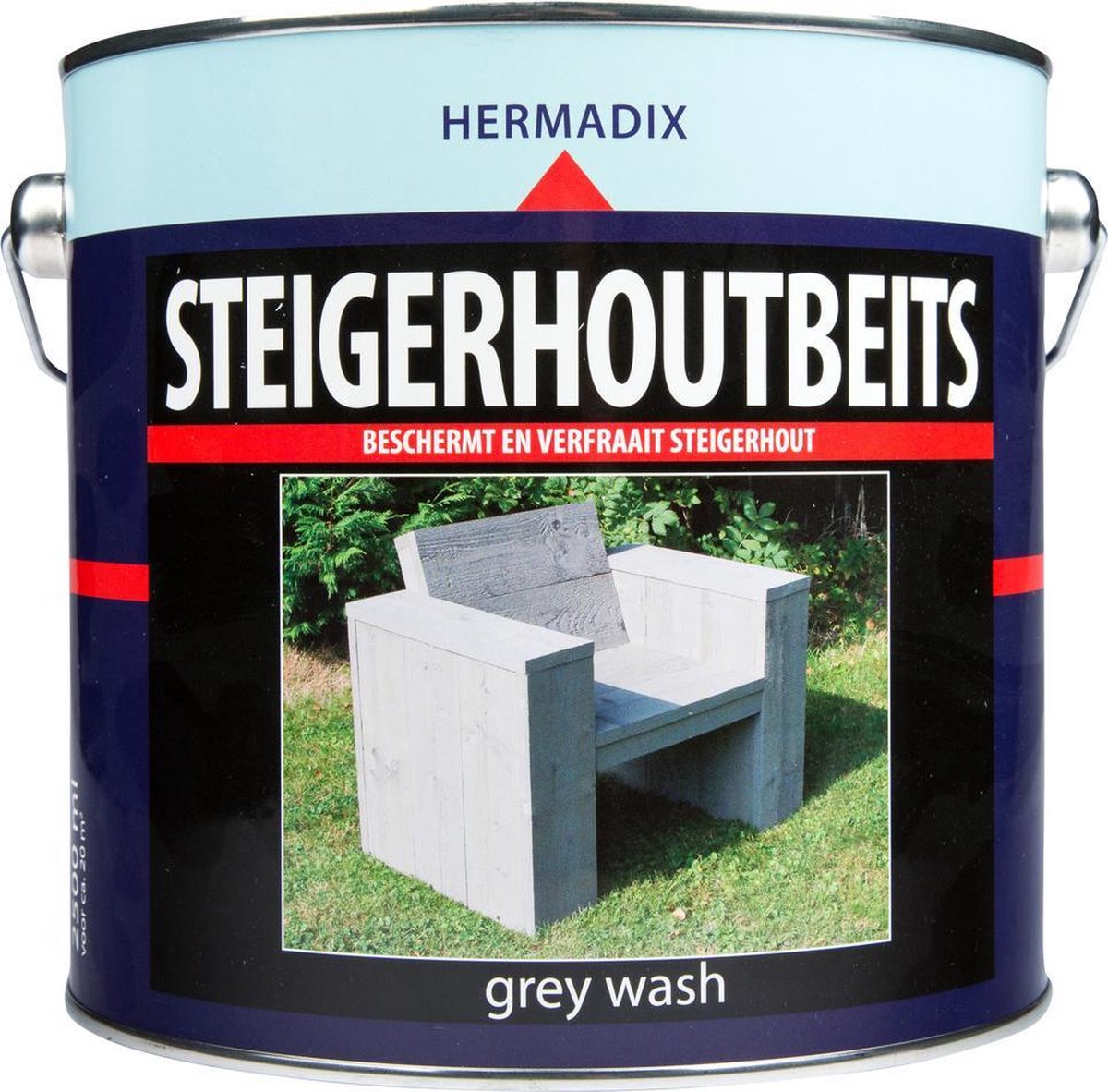 Hermadix Steigerhoutbeits - 2,5 liter - Grey wash | bol.com