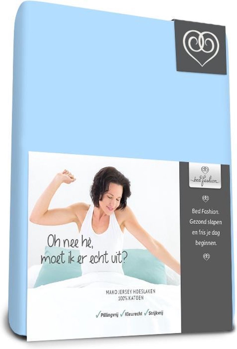 Bed-Fashion Mako Jersey Topdek hoeslakens 140 x 200 cm blue