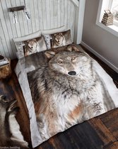 Wolf lits jumeaux dekbedovertrek, Wolven dekbed 240 x 220 cm.
