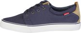 Levis Heren Lage Sneakers Navy Blauw - Sportief Stoer Design Leer / Textiel - SALE - Maat 41