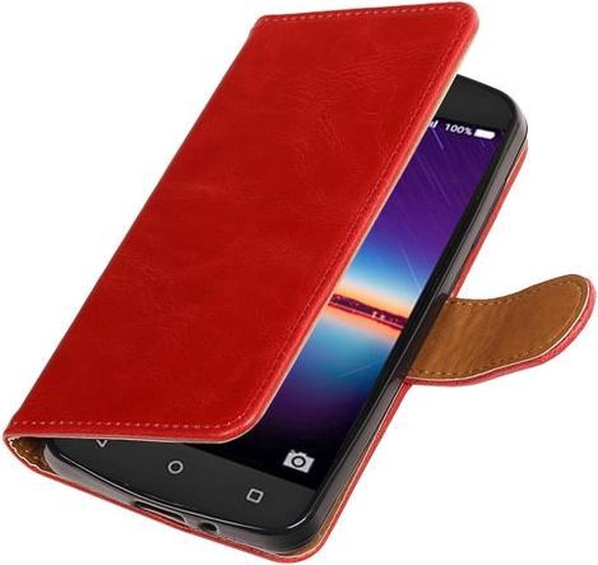 Rood Pull-Up PU booktype wallet hoesje voor Huawei Y3 II